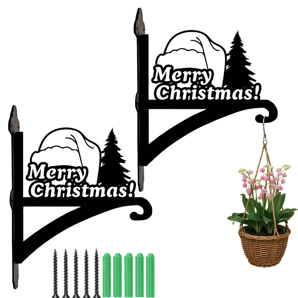 Metall Pflanzenständer mit Weihnachtsbaum-Design - Frohe Weihnachten Hängebügel
