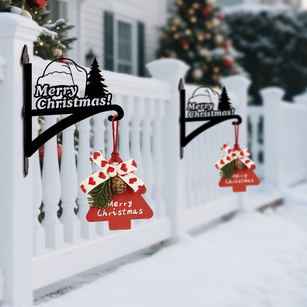 Metall Pflanzenständer mit Weihnachtsbaum-Design - Frohe Weihnachten Hängebügel