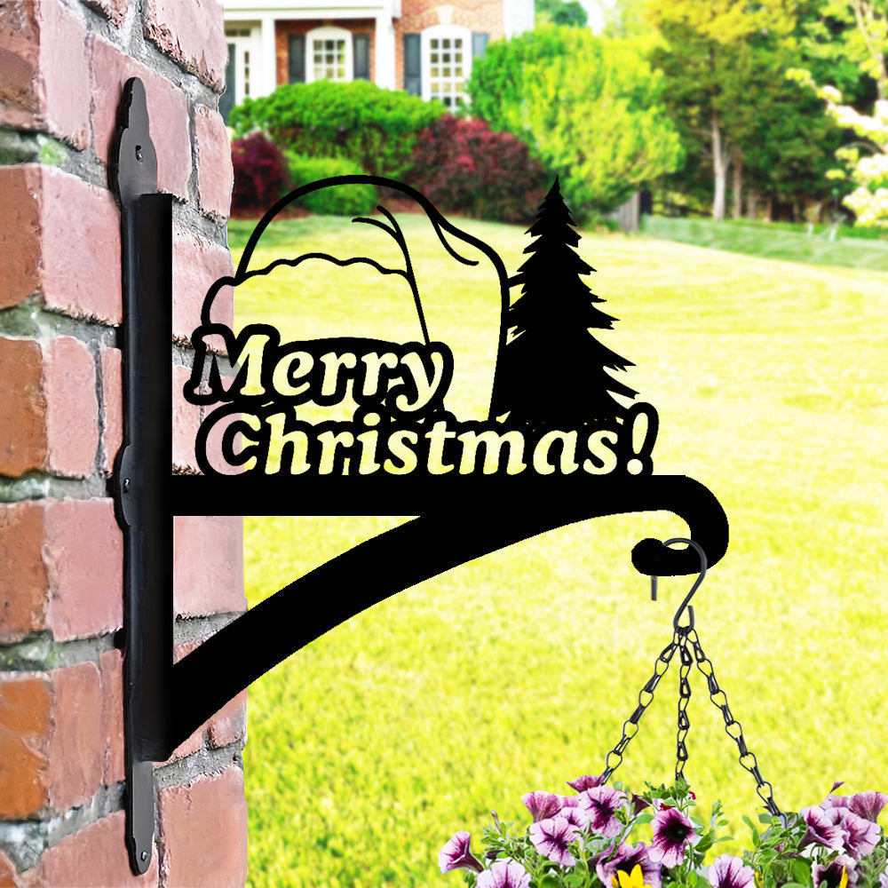 Metall Pflanzenständer mit Weihnachtsbaum-Design - Frohe Weihnachten Hängebügel