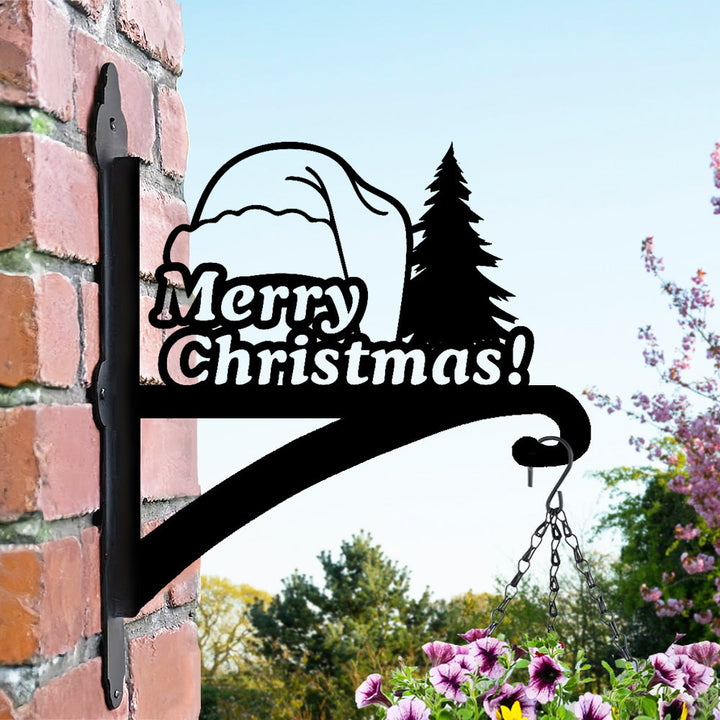 Metall Pflanzenständer mit Weihnachtsbaum-Design - Frohe Weihnachten Hängebügel
