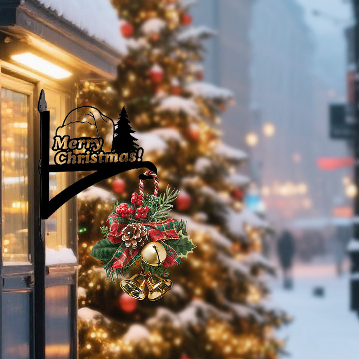Metall Pflanzenständer mit Weihnachtsbaum-Design - Frohe Weihnachten Hängebügel