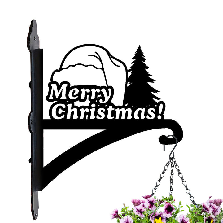 Metall Pflanzenständer mit Weihnachtsbaum-Design - Frohe Weihnachten Hängebügel