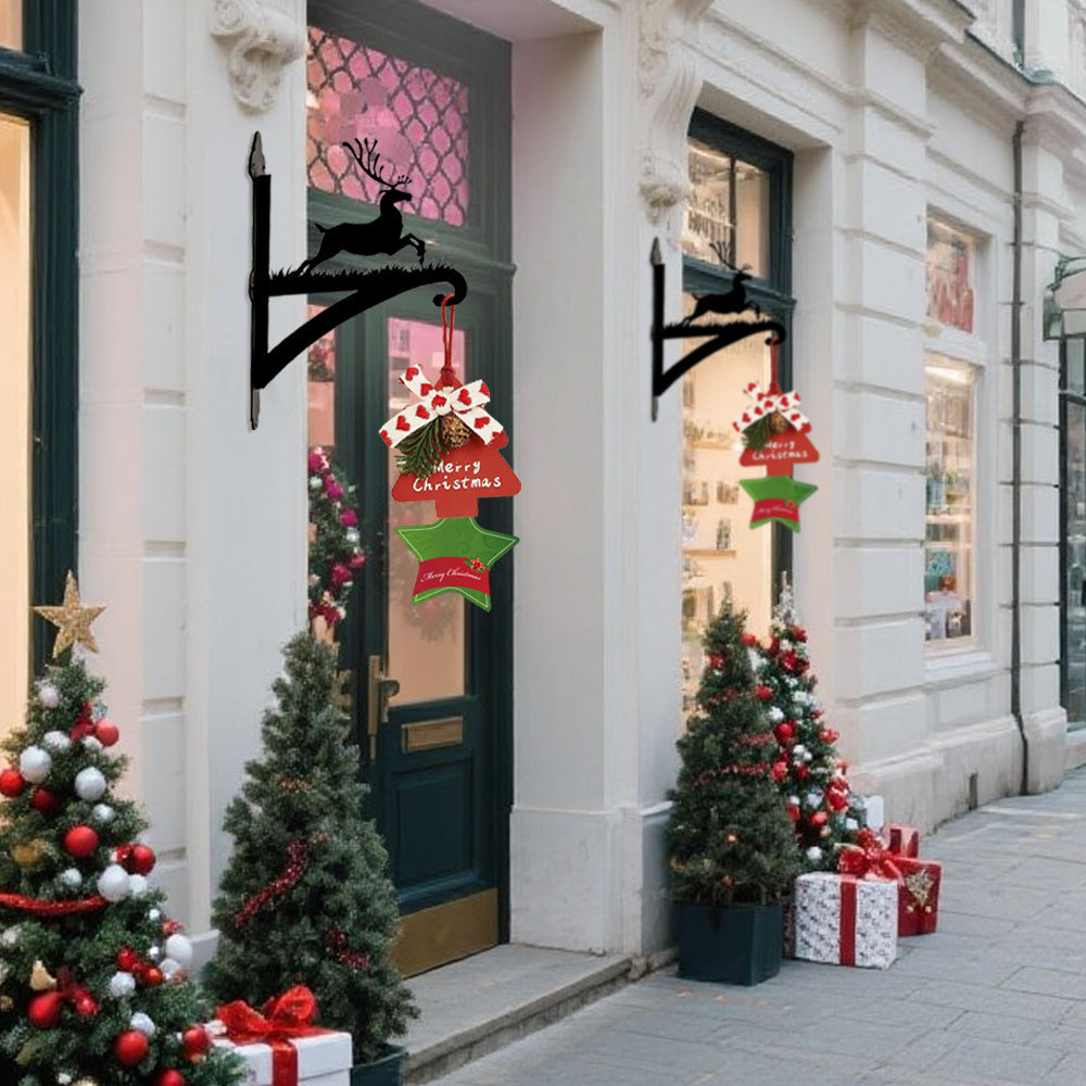 Metall Pflanzenständer mit Weihnachts-Hirschen und Hängebügel