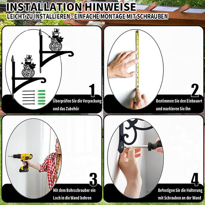 Metall Pflanzenständer mit Schneemann-Design für Weihnachten