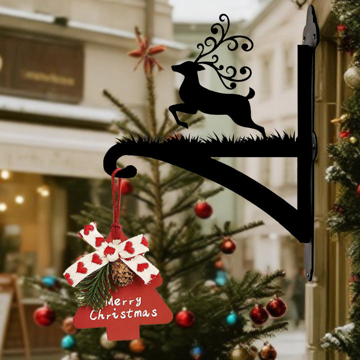 Metall Pflanzenständer mit Weihnachts-Hirsch-Motiv