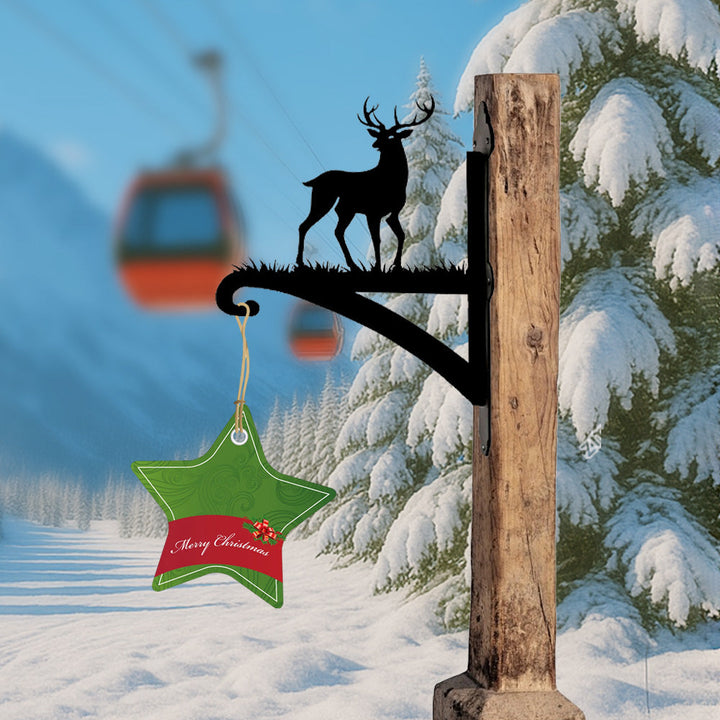 Metall Pflanzenständer mit Weihnachts-Hirsch-Motiv