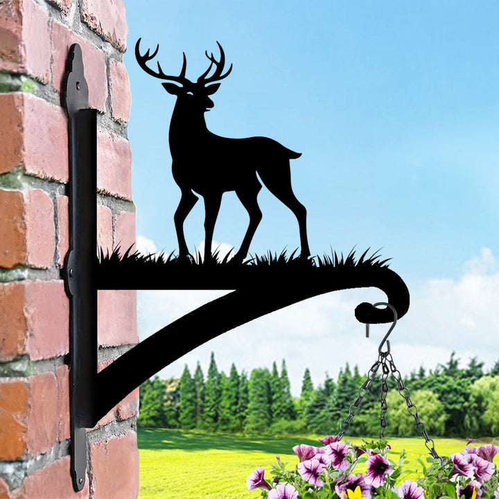 Metall Pflanzenständer mit Weihnachts-Hirsch-Motiv