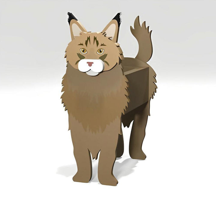 Maine Coon Katze Blumentopf