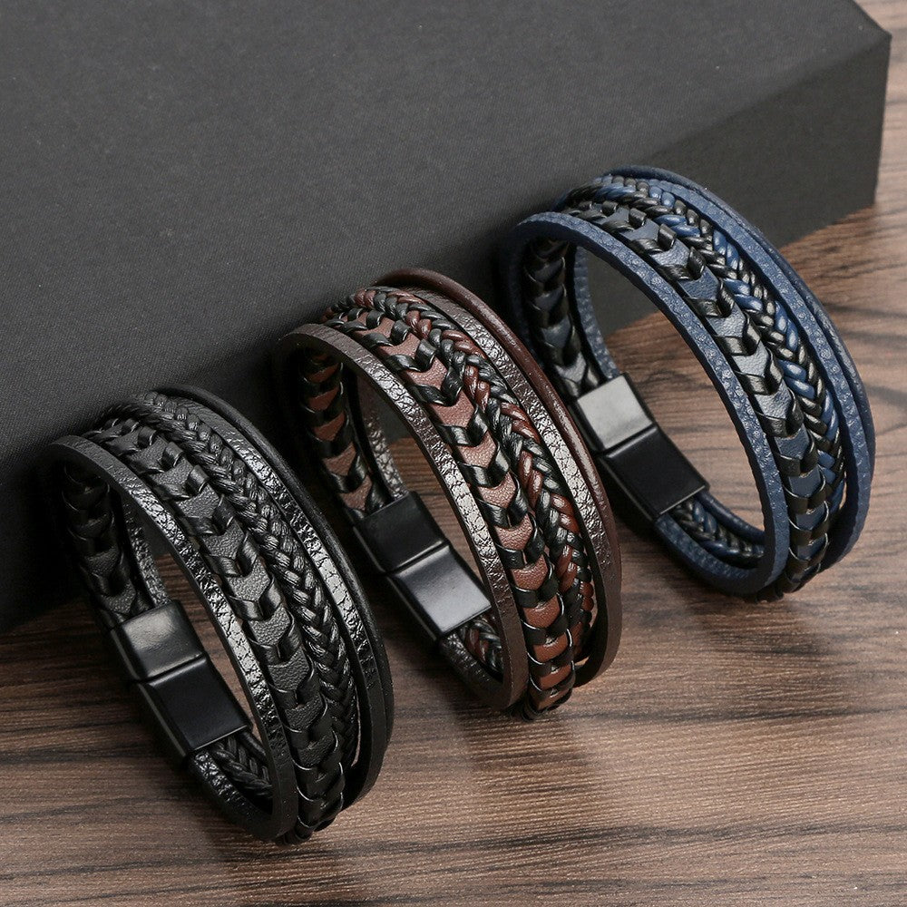 Ragnar Band – Geflochtenes Wikingerarmband aus Leder