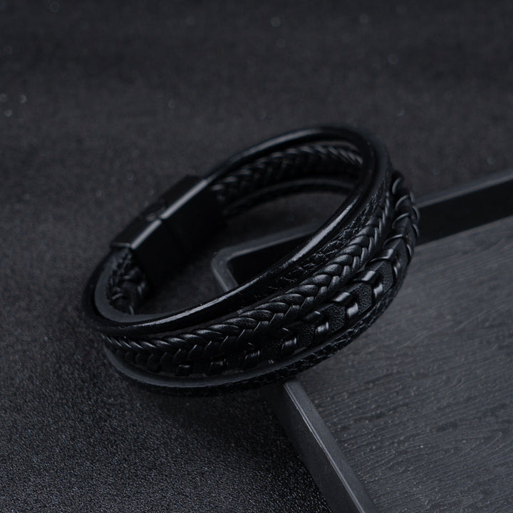 Ragnar Band – Geflochtenes Wikingerarmband aus Leder