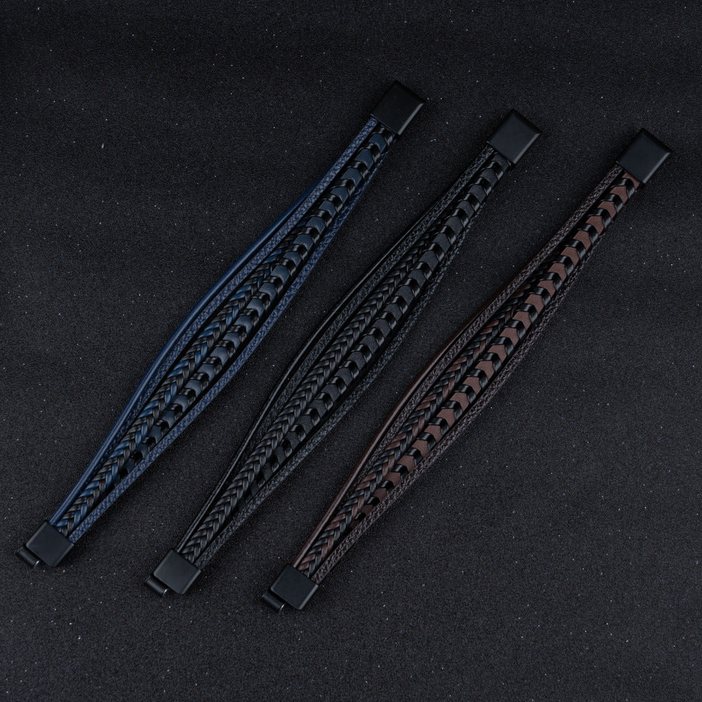 Ragnar Band – Geflochtenes Wikingerarmband aus Leder