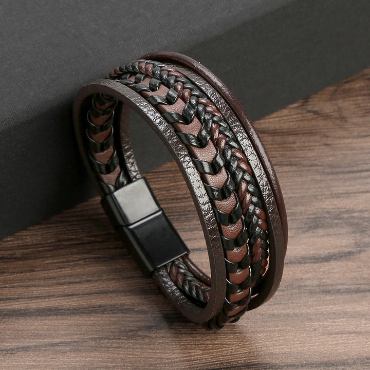Ragnar Band – Geflochtenes Wikingerarmband aus Leder