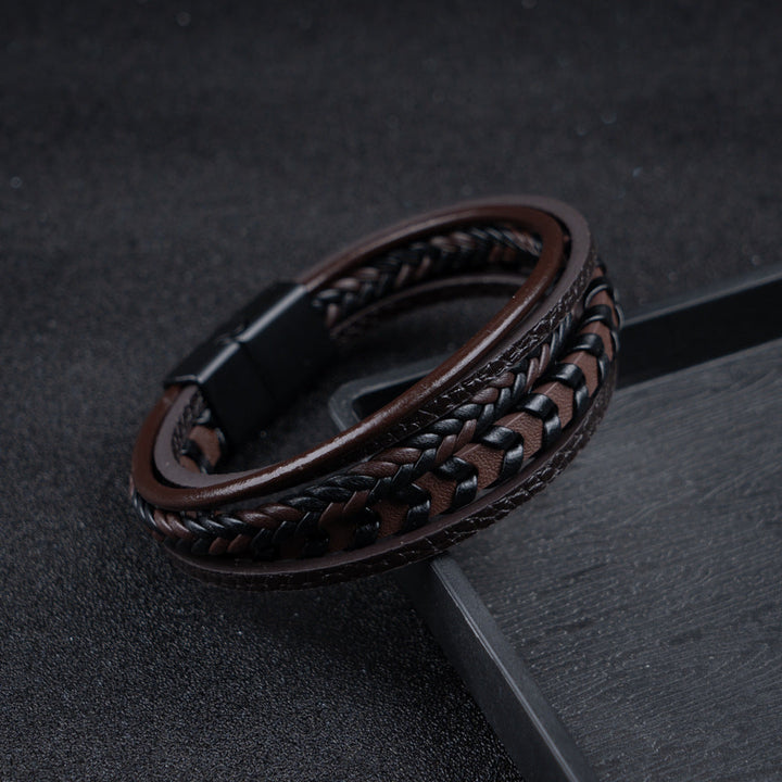 Ragnar Band – Geflochtenes Wikingerarmband aus Leder