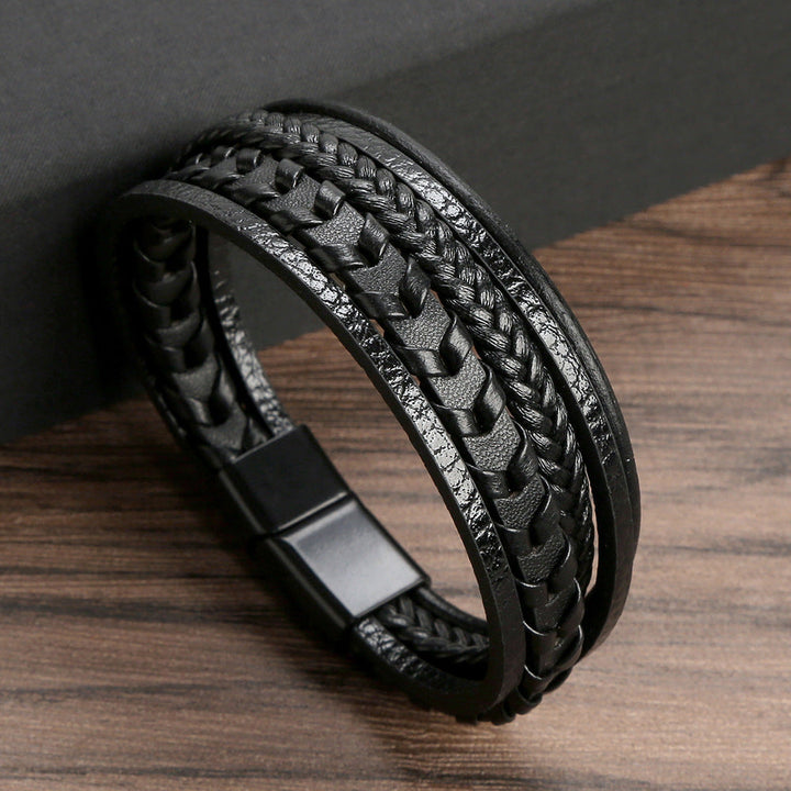 Ragnar Band – Geflochtenes Wikingerarmband aus Leder