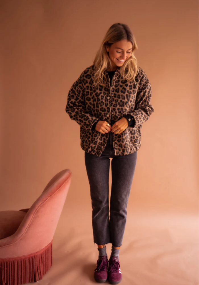 Ava | Leopard Print Bomber Jacket