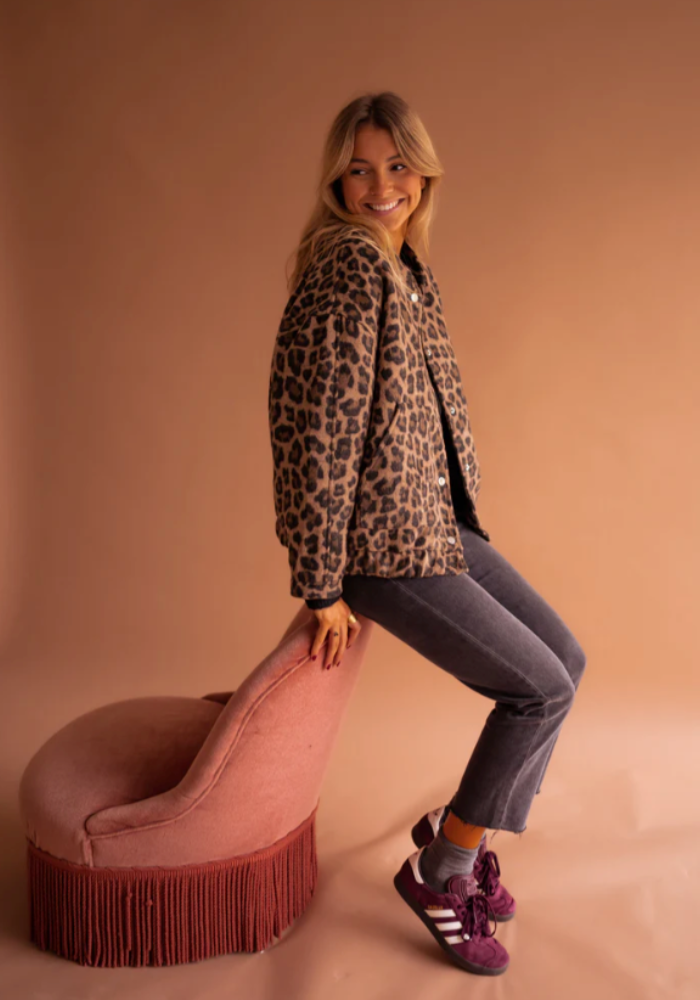 Ava | Leopard Print Bomber Jacket