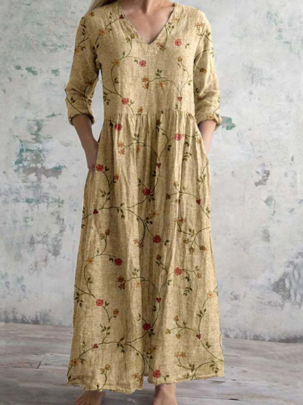 Celestine | Maxi-Kleid mit Vintage-Blumenmuster