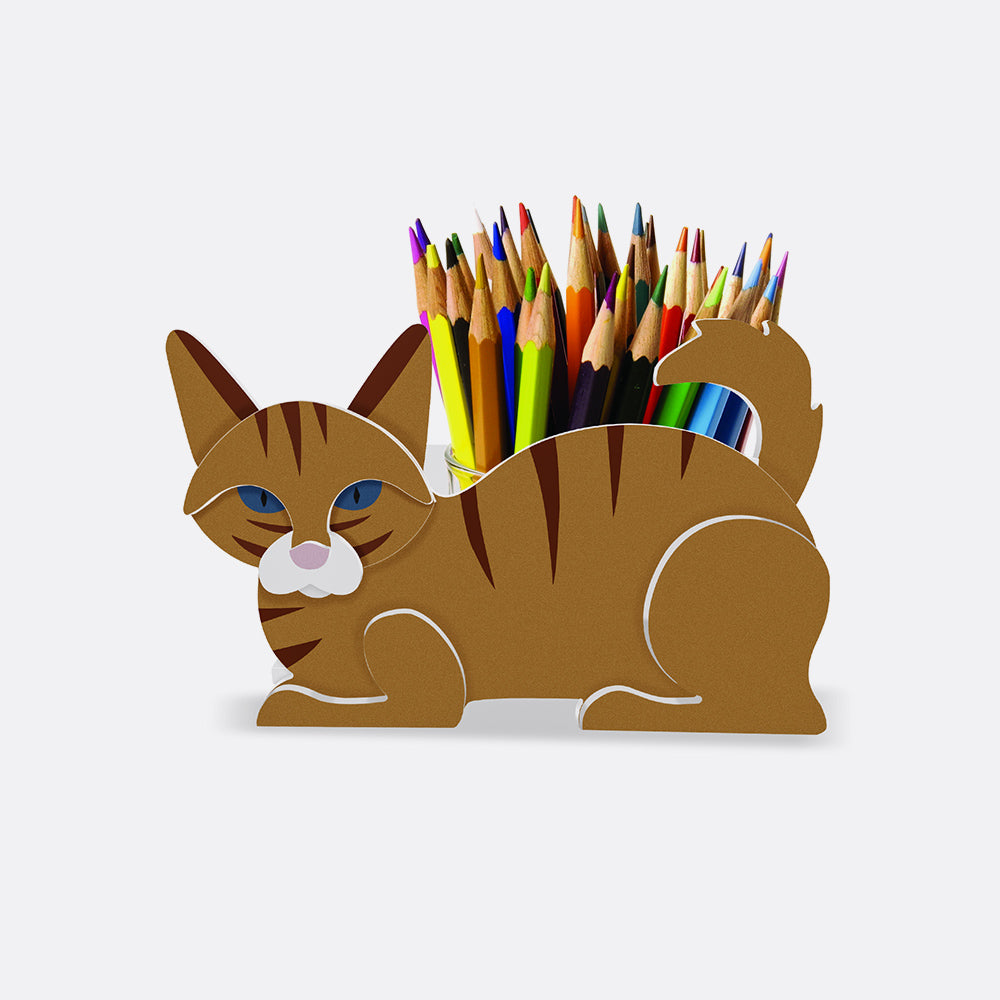 Oranger Katzen-Blumentopf