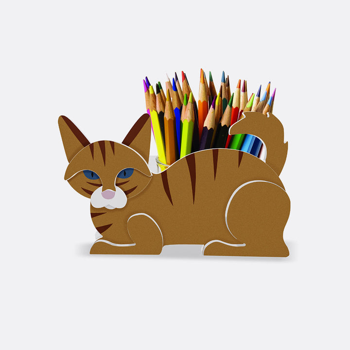 Oranger Katzen-Blumentopf
