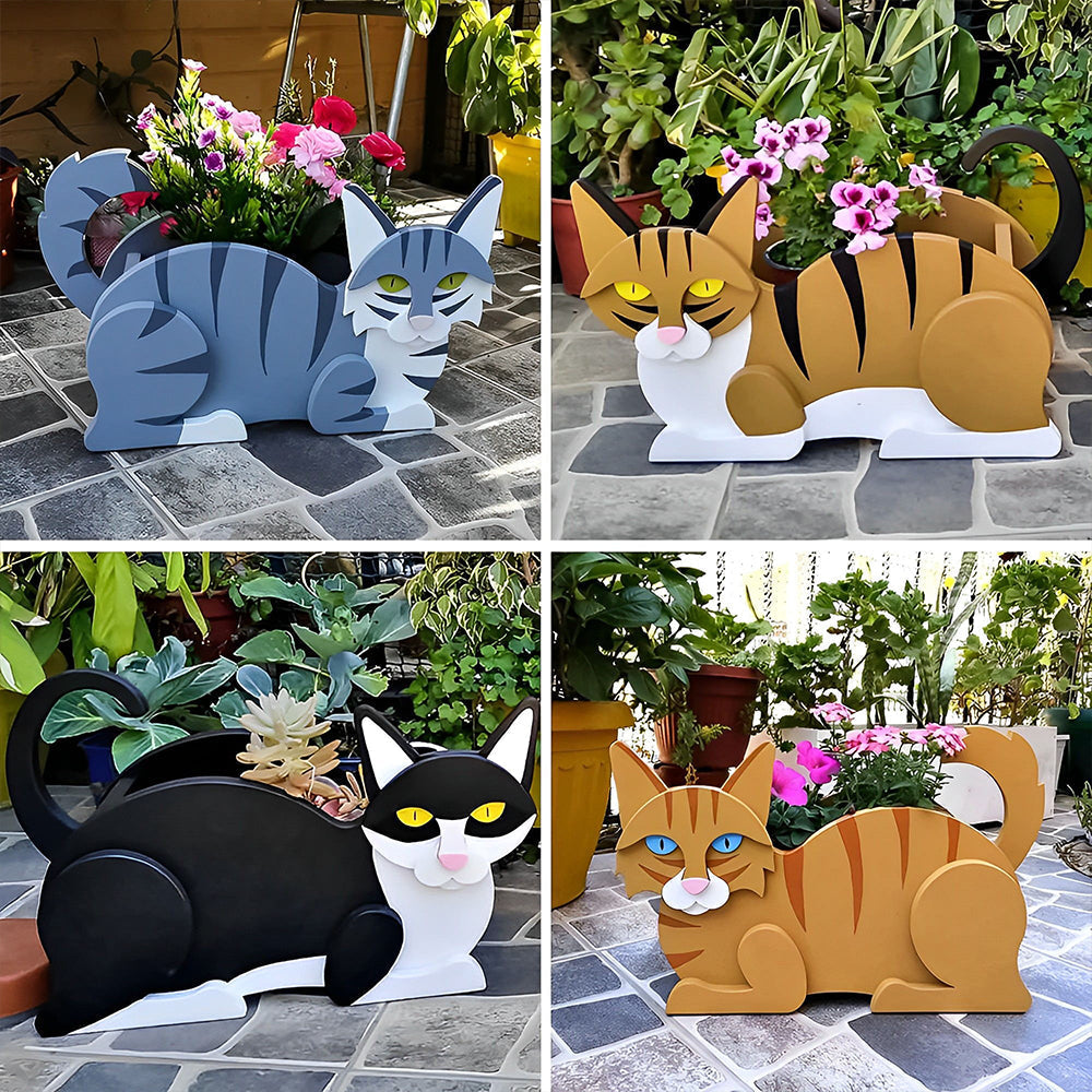 Oranger Katzen-Blumentopf