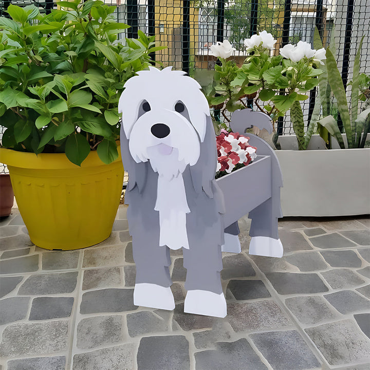 Bearded Collie Planter