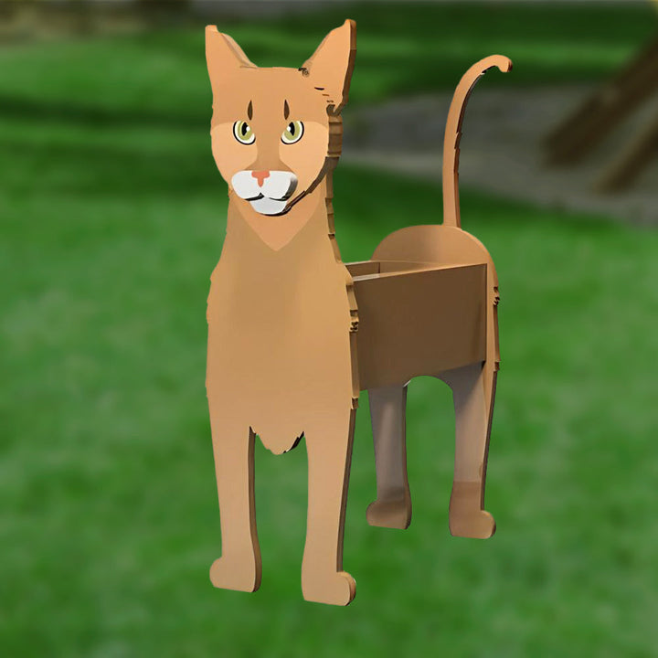 Abessinische Katze Blumentopf