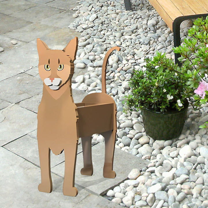 Abessinische Katze Blumentopf