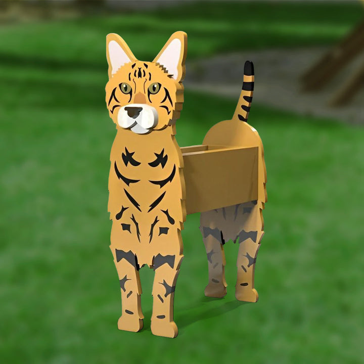 Bengal Cat Flower Pot