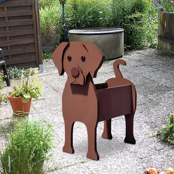 Schokoladenfarbener Labrador Blumentopf