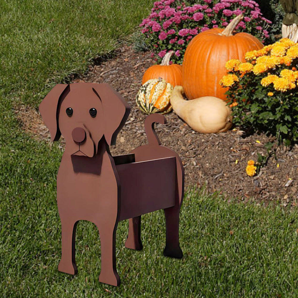 Schokoladenfarbener Labrador Blumentopf