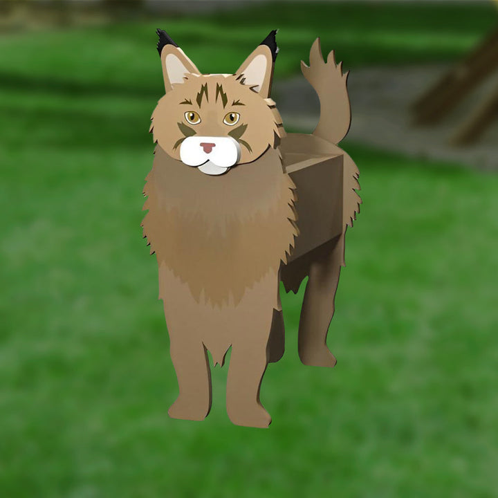 Maine Coon Katze Blumentopf
