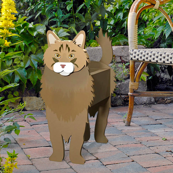 Maine Coon Katze Blumentopf