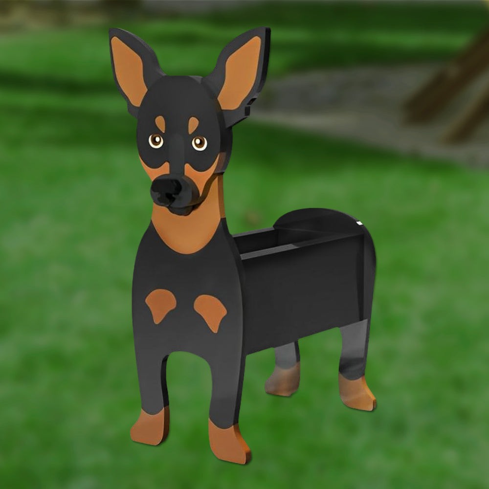 Mini-Dobermann Pflanztopf