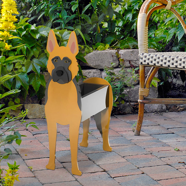 Blumentopf mit Deutschem Schäferhund-Motiv