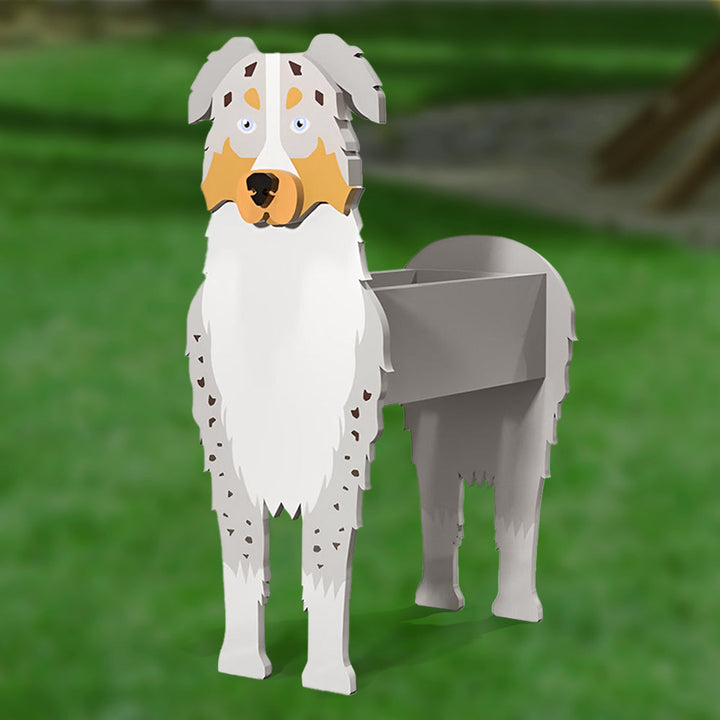 Australian Shepherd Planter Pot