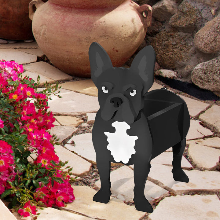 Blumentopf im Französische Bulldogge Design
