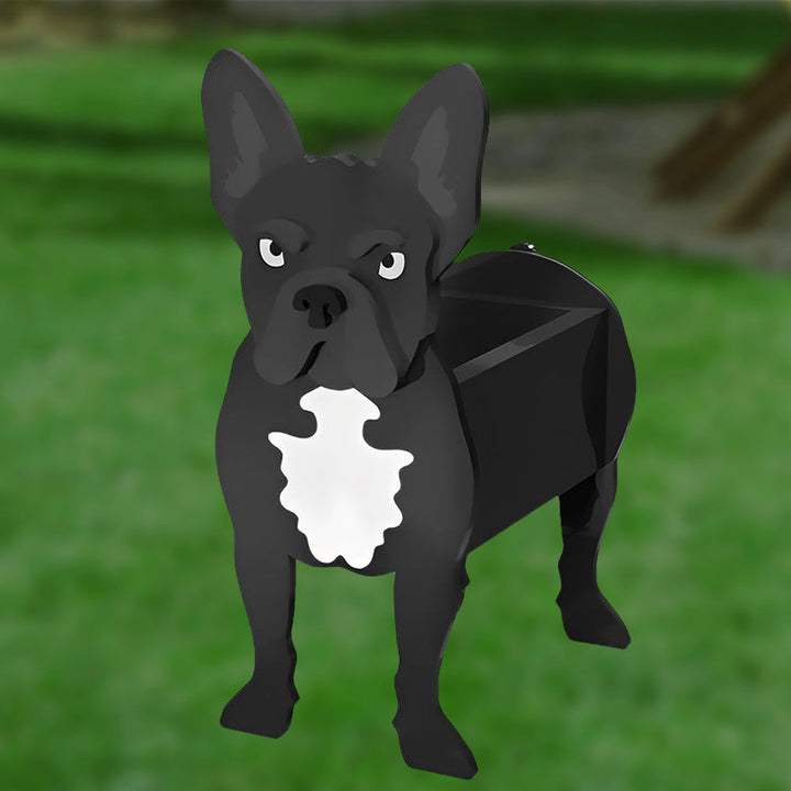 Blumentopf im Französische Bulldogge Design