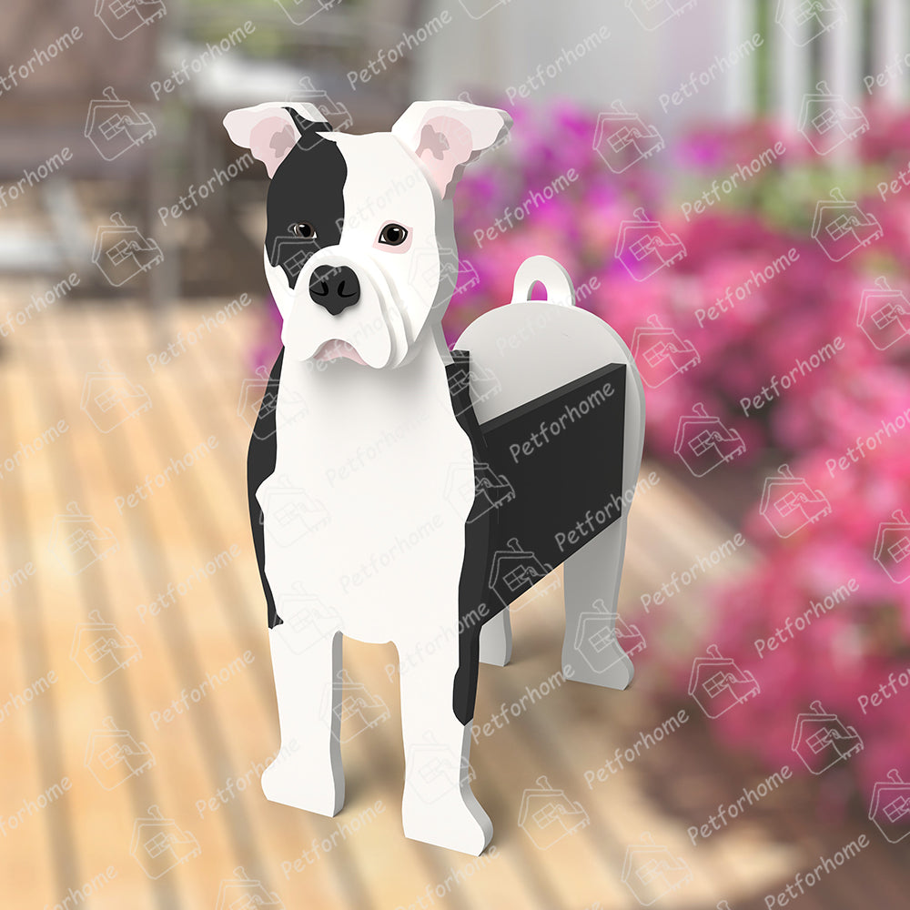 Blumentopf im Amerikanische Bulldogge Design