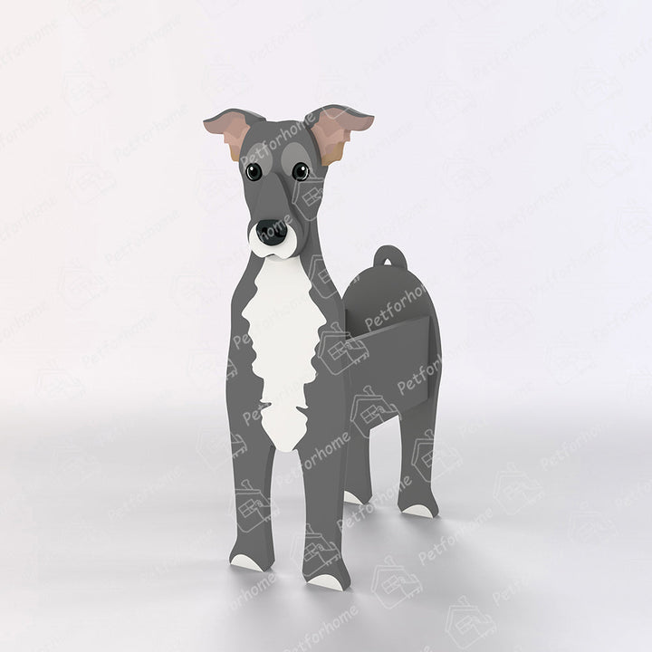 Grauhund Blumencontainer