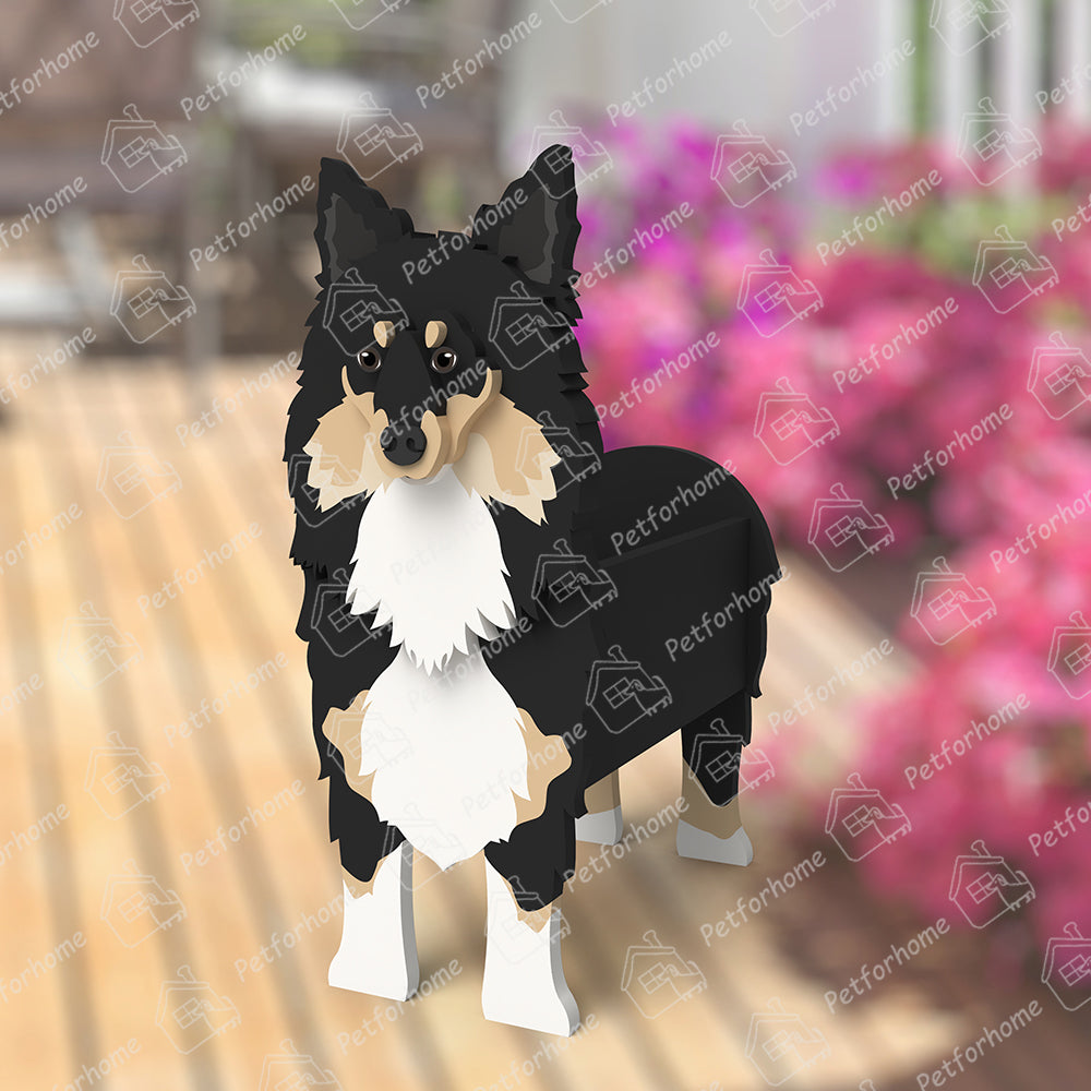 Sheltie Flower Pot