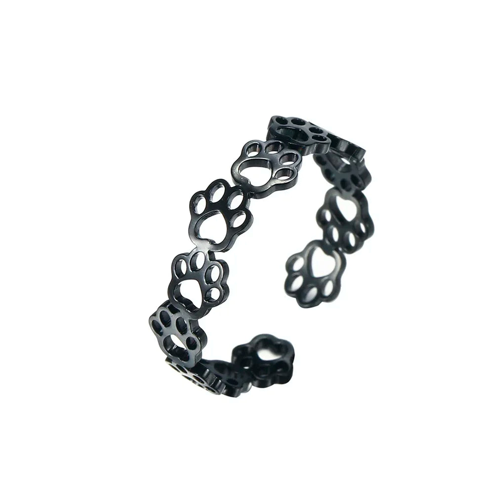 OVA – Verstellbarer Ring mit Pfotenabdruck aus Silber und Gold