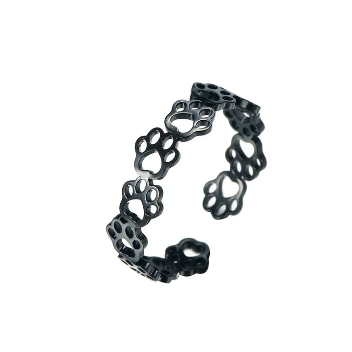 OVA – Verstellbarer Ring mit Pfotenabdruck aus Silber und Gold