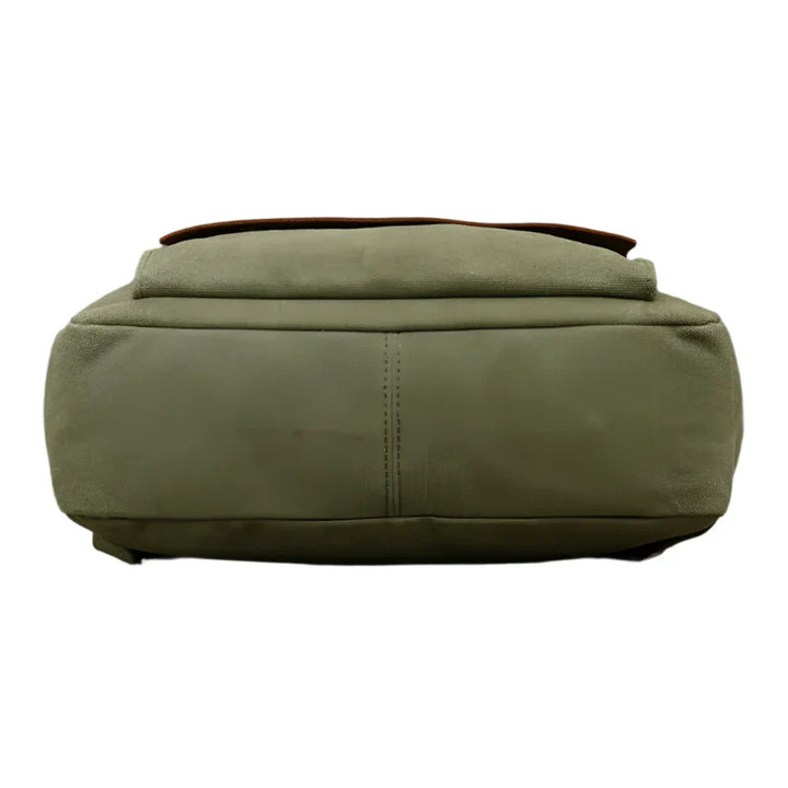 Authentischer Leder- und Canvas-Rucksack | Vintage College Laptop-Rucksack