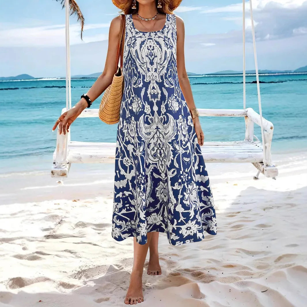 Cavell™ – Elegantes Boho-Muster Sommerkleid