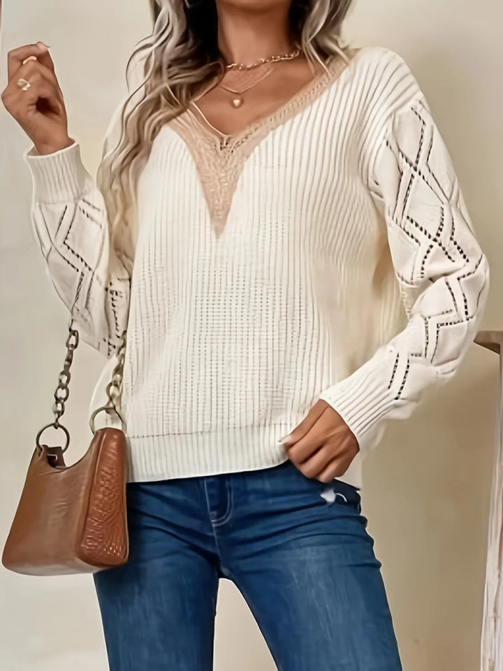Elvira | Eleganter Pullover mit Spitzen-Details
