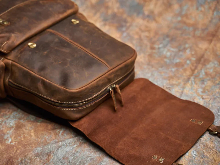 Robuster Echtleder-Reiserucksack in Braun | Großer Rucksack