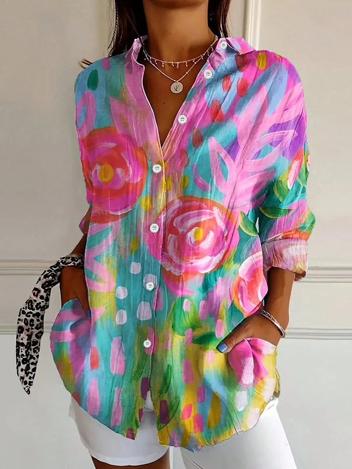 Annika | Farbenfrohe Bluse mit verspieltem Muster
