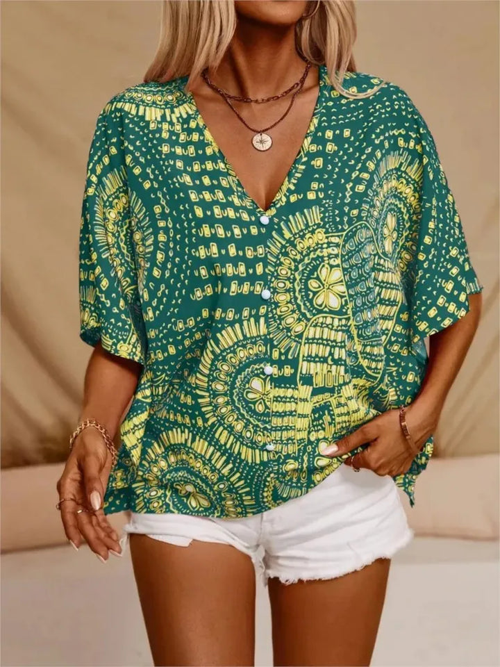 Ellaine | Boho-Bluse mit auffälligem Muster