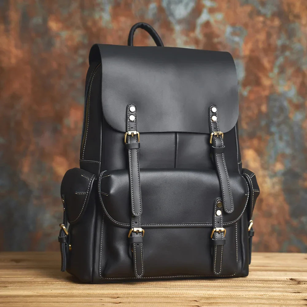 Robuster Echtleder-Reiserucksack in Braun | Großer Rucksack