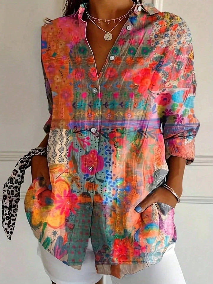 Annika | Farbenfrohe Bluse mit verspieltem Muster